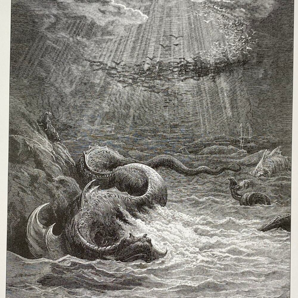 Gustave Dore, Paradise Lost, Reptile, Monsters, Print, Art, ~ 240707-WH 292
